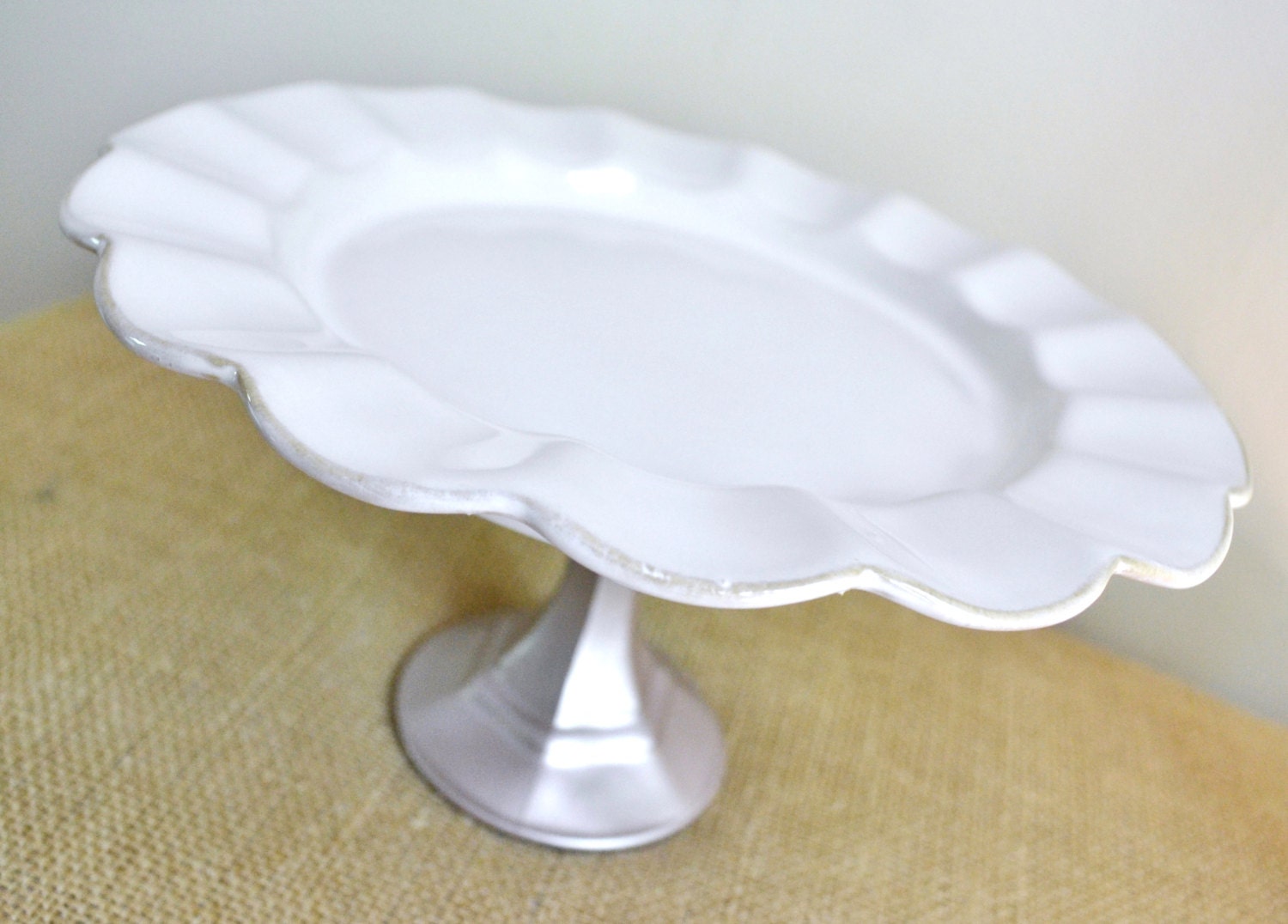 Wedding Gift-Cake Stand / Cupcake Stand -Modern Ruffles-As Featured in BRIDES Magazine