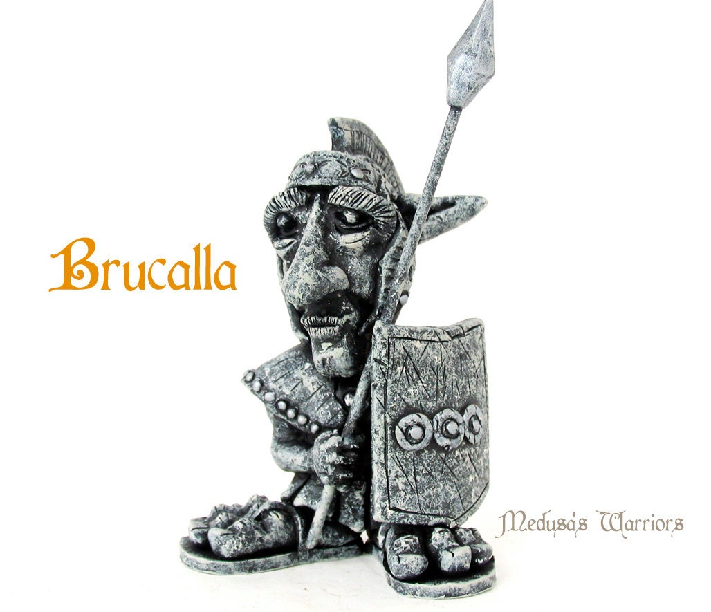 Brucalla the Roman Centurion - Medusa's Warriors - Miniature Handmade Fantasy Figure - Polymer Clay Art Doll - Gargoyle Figurine