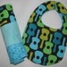 Rockstar Bib and Burp Cloth - Aqua and Lime Set