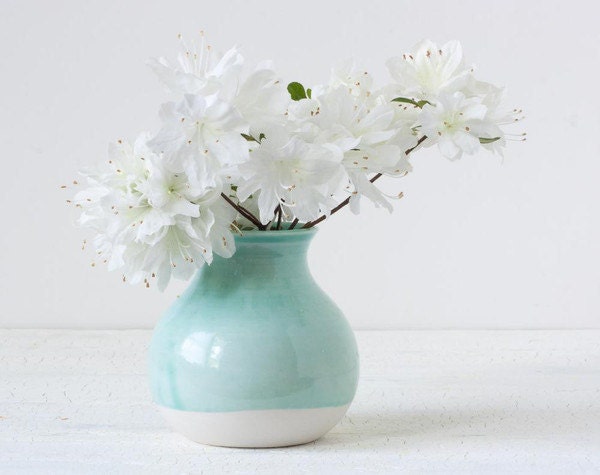 Dipped Vase in Aqua