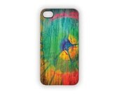 Rainbow iPhone Case Neon Rainbow Woods Protective Retro Tie-dye Blue Green Pink Yellow Woodland Artsy Urban iPhone 5 4S 4
