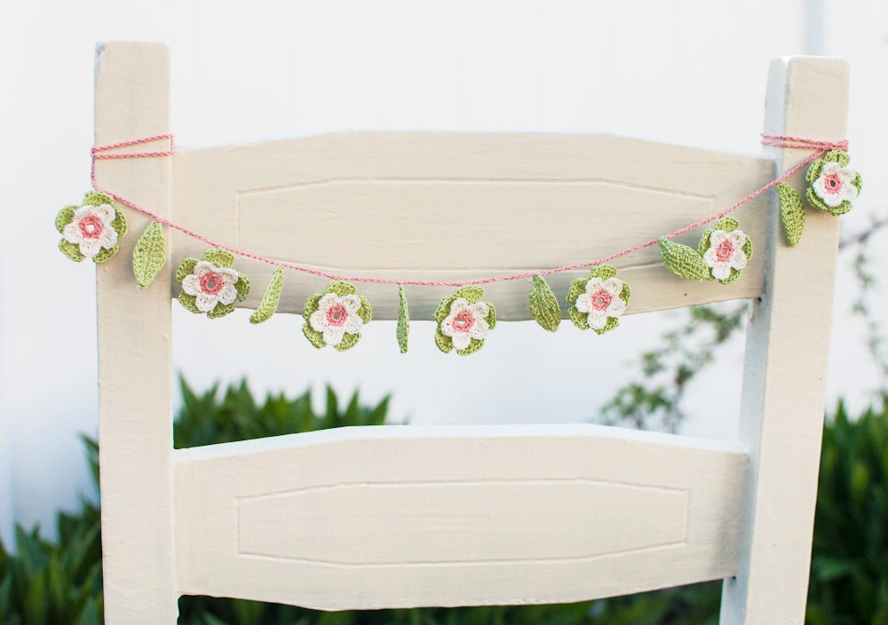 Bridal Chair Garland - Crochet Flowers