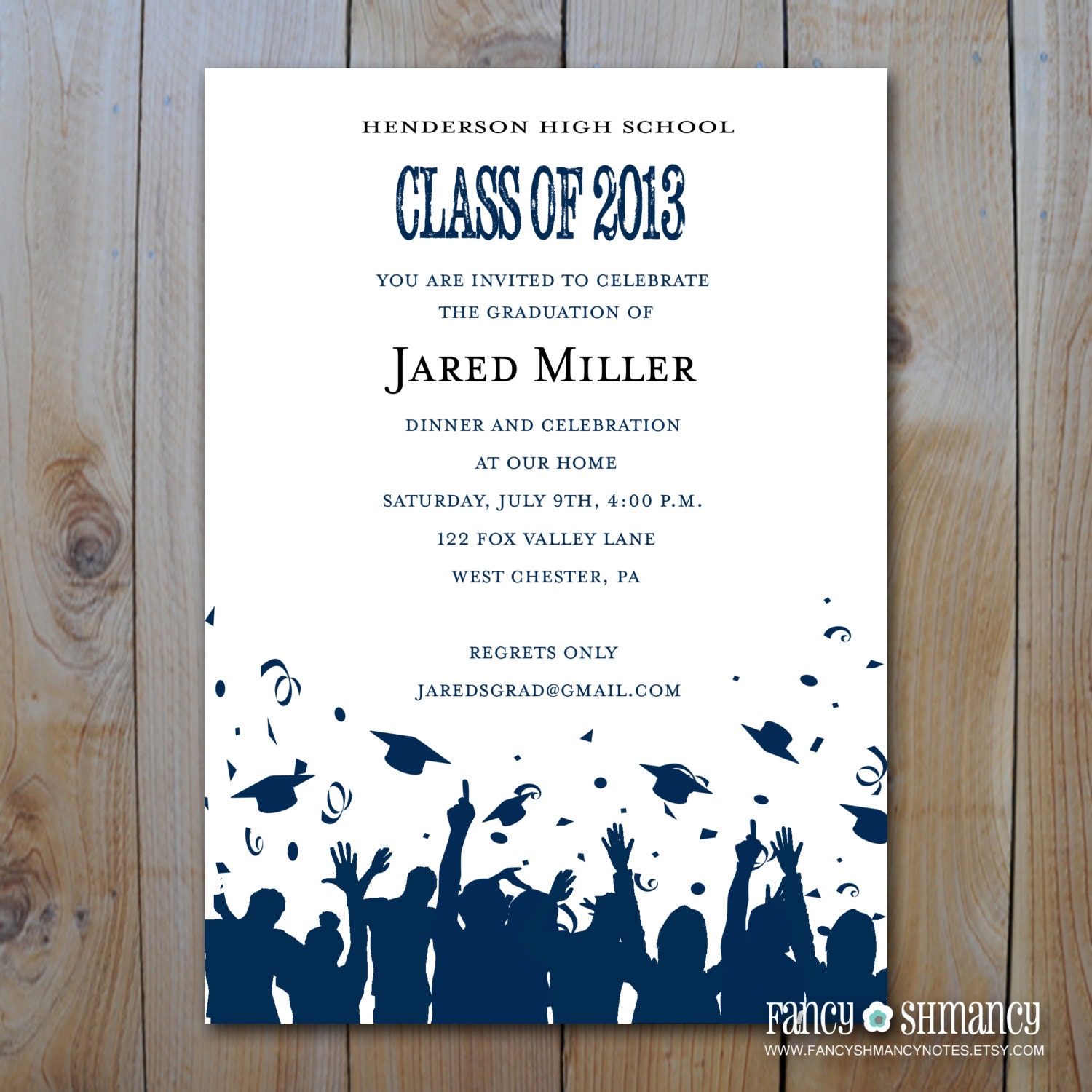 Graduation Invitation  / Gender Neutral Design / Graduation Silhouette / Printable DIY Digital Invitation/ Item 5525