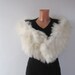 Felted  collar  fur scarf -  Cream beige   raw alpaca wool curly  locks