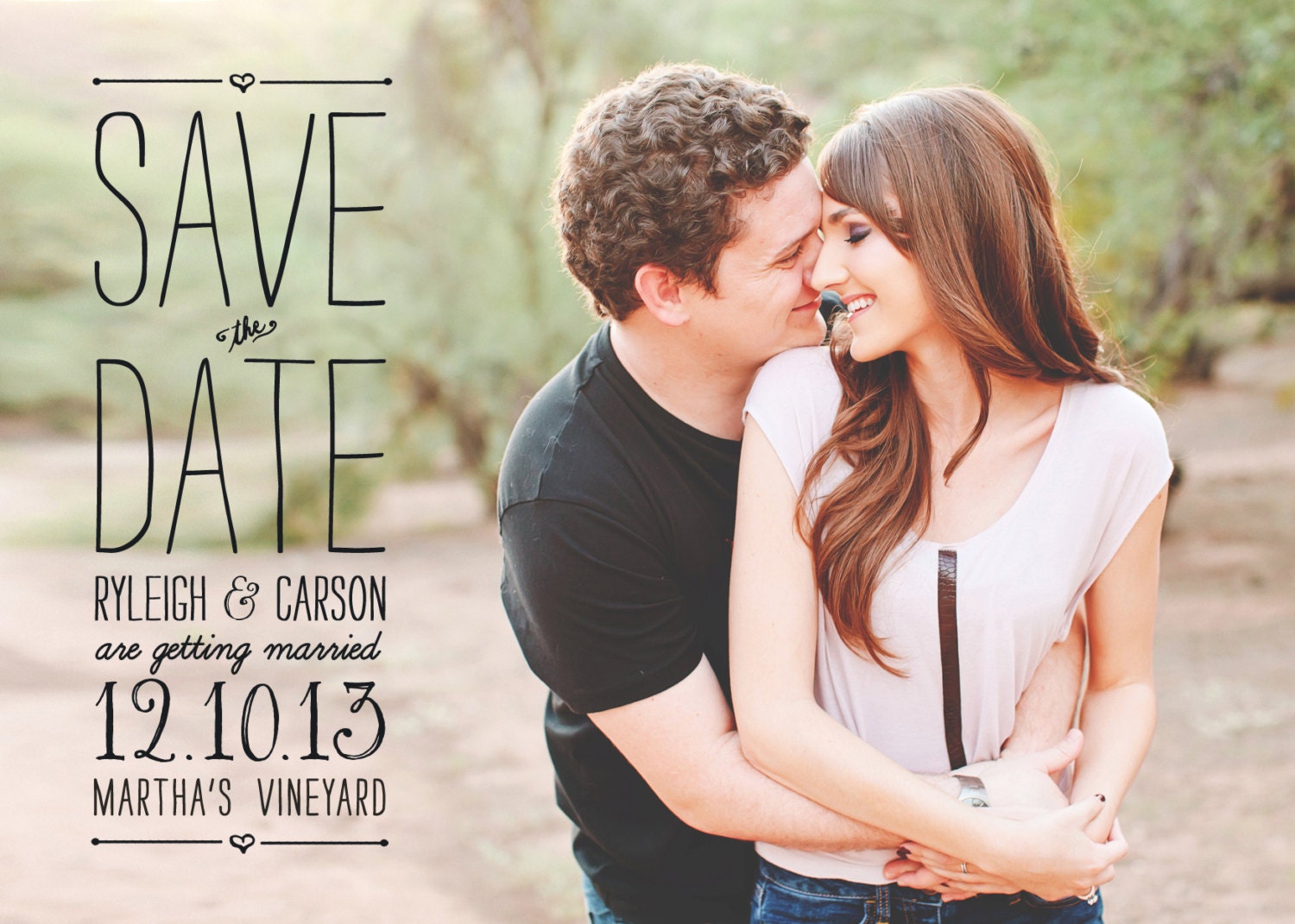 photo save the date postcard - "Vintage Scroll"