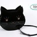 Mr cat bag in black and white patent synthetic leather