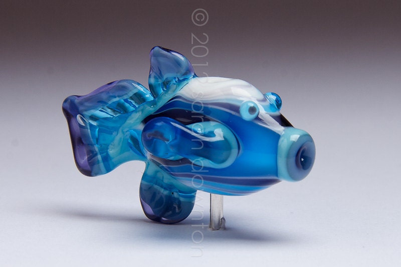 Mr Squink the Fish - Handmade Lampwork Glass Beads by Sarah Downton