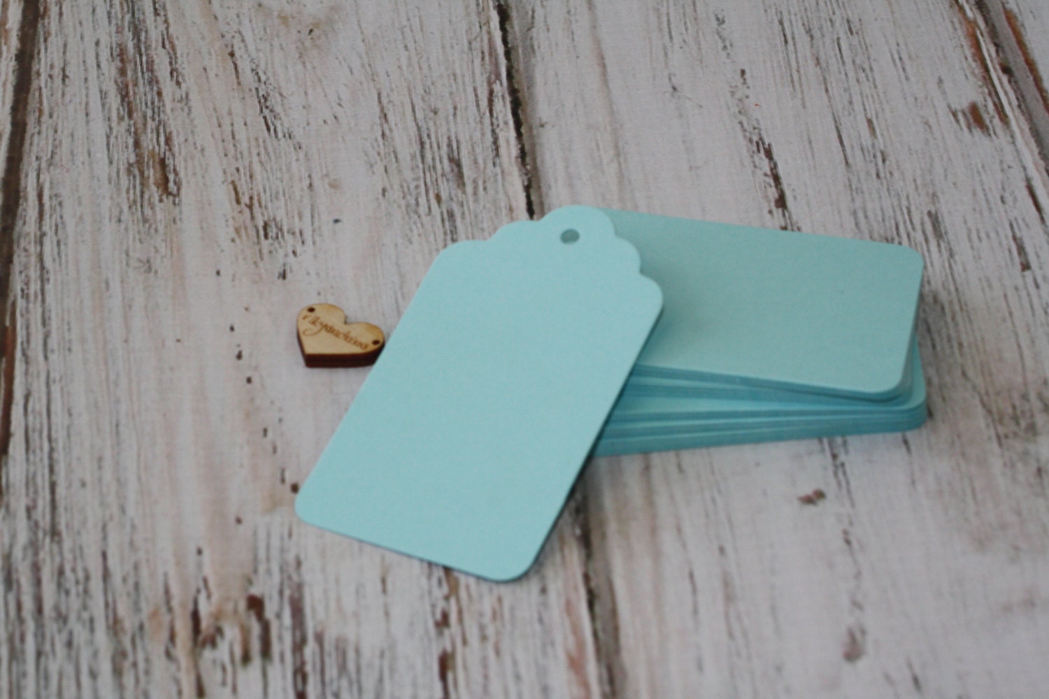 Medium diy Collection blank LIGHT BLUE scallop hang tags 20pcs
