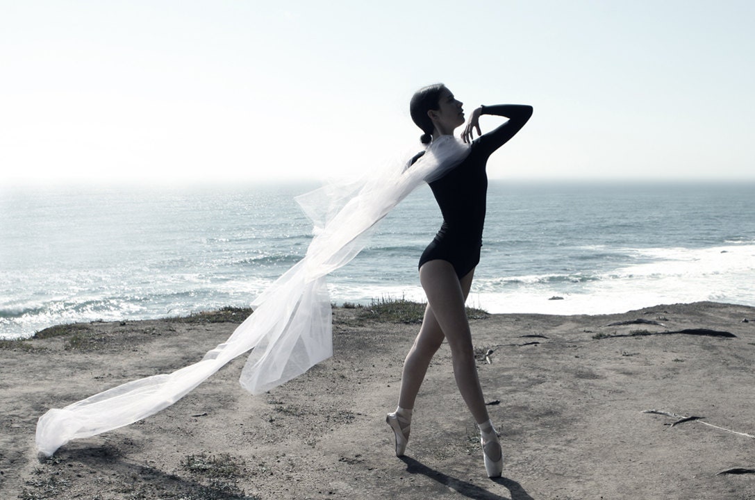 Fine Art Photography Ballerina Photo Portrait of a Dancer on a Cliff