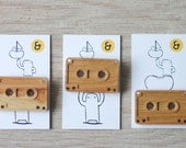 Mini Wooden Cassette Badge
