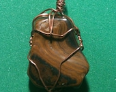 Tiger's Eye Wire Wrapped in Copper