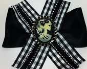 Skull Hair Clip, Skull Hair Bow, Big Hair Bow