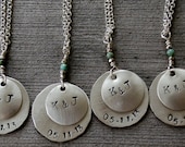 BRIDEMAIDS SET of 4, Personalized 'Sweetheart' Necklace