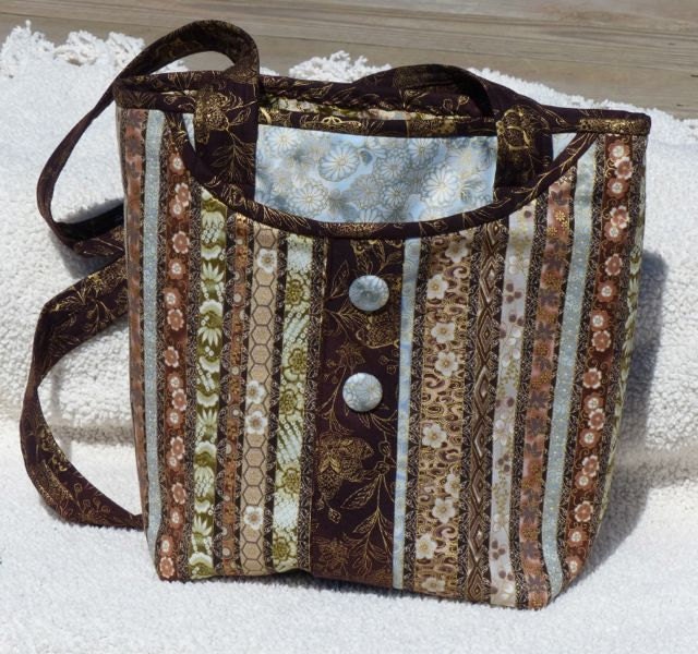 Spring Tote Bag, Spring Purse, Cotton Tote Bag, Stripped Tote, Cotton Bag, Kaufman Imperial Collection Fabric Tote,