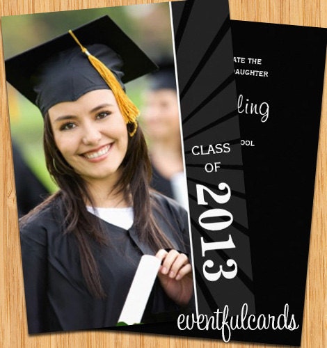Class of 2013 Sunburst Graduation Invitation Photo Card - Print at Home or E-card Il_170x135
