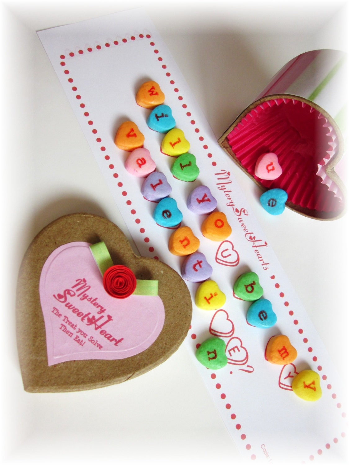 Conversation Heart Puzzle With Keepsake Gift Box - Custom Made for Valentine Gift for Him or Her