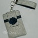 Japanese Linen Grey & Navy or Mustard Yellow - Aqua - Pink - Black -  Red Chartreuse Phone Case with Rosette with Wristlet