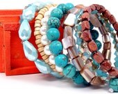Teal Brown Cuff, Memory Wire Cuff, Wood Wrap Bracelet