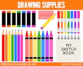 Drawing Supplies Clip Art -  Digital Clip Art Graphics for Personal or Commercial Use