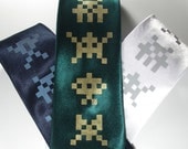 Men's Tie - Outer Space Necktie- hand screened mens silk necktie in three color choices, ready to ship