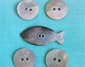 Vintage Shell Buttons, MOP Fish and Rounds