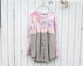 medium - xlarge  - Urban Chic Day Dress / Baby Doll / Funky Dress / Eco Dress / Tattered Artsy Dress / Upcycled Clothing by CreoleSha