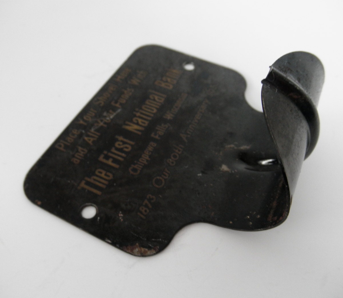 Vintage Black Metal Advertising Hook Holder Hanger