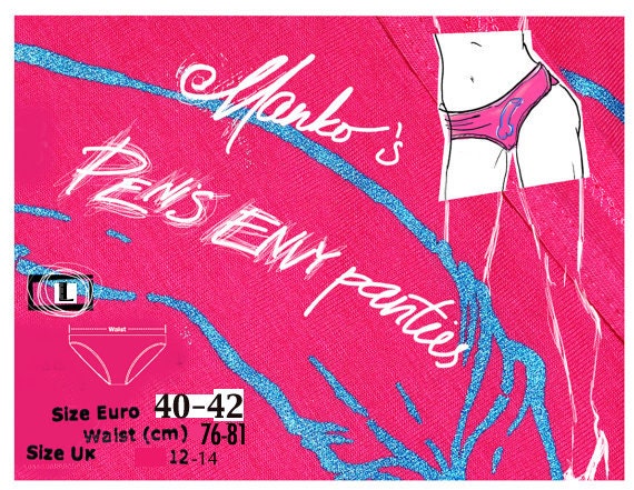 Penis Envy Panties - AA "tap panty" in  fuchsia, size L (sexy, silly, punk, adult, mature)