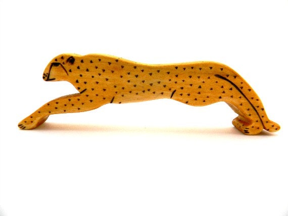 cheetah wooden toy waldorf cat toys eco friendly