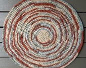 Crocheted Rag Rug - Round Rug - Crocheted rug - Rag rug - Yellow - Housewares - Repurposed Fabric - Kitchen - rug