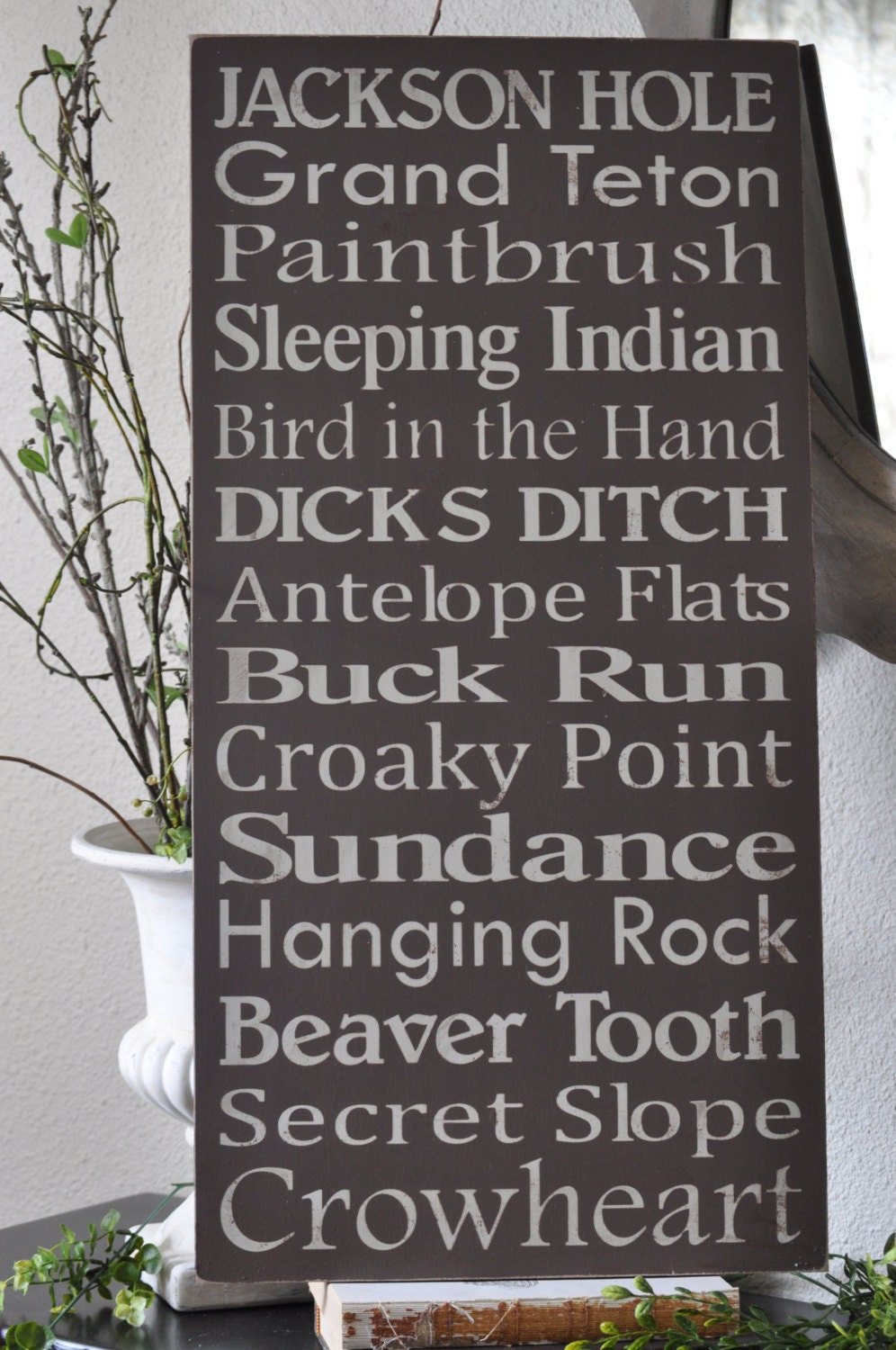 Ski and Sport Subway Art Sign/ Customized typography wood sign