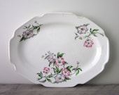 Vintage Shabby Chic Floral China Platter