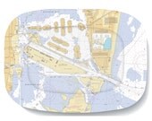 Miami Nautical Chart Melamine Platter - 1 platter