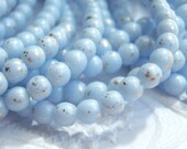 Czech 4mm baby blue round druk beads with gold flecks, lot of (50) - DZ100
