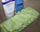 Aloe Vera Scented Crochet Eco Spa Cloth Washcloth Facial Scrubbies Gift Set