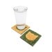 Modern Cat Face Coasters - Set of 2 (Green and Yellow)