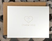 Wedding Thank You Cards / Wedding Thank You Sets / Thank You Card Sets-  Set of 50 cards -Heart to Heart