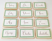 Cookie Custom Calligraphy Place Card Favors- box of 10