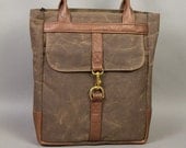 Waxed Cotton Vertical Satchel