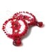 Earrings Red White Sequins embroidered felt