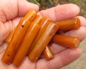 Vintage Marbled Gold BAKELITE Beads - Lot of 9 Butterscotch Bakelite Beads