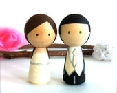Custom Kokeshi Doll WEDDING CAKE TOPPER Cute Wedding Cake Topper Kokeshi Cake Topper Peg Doll Wedding Decor