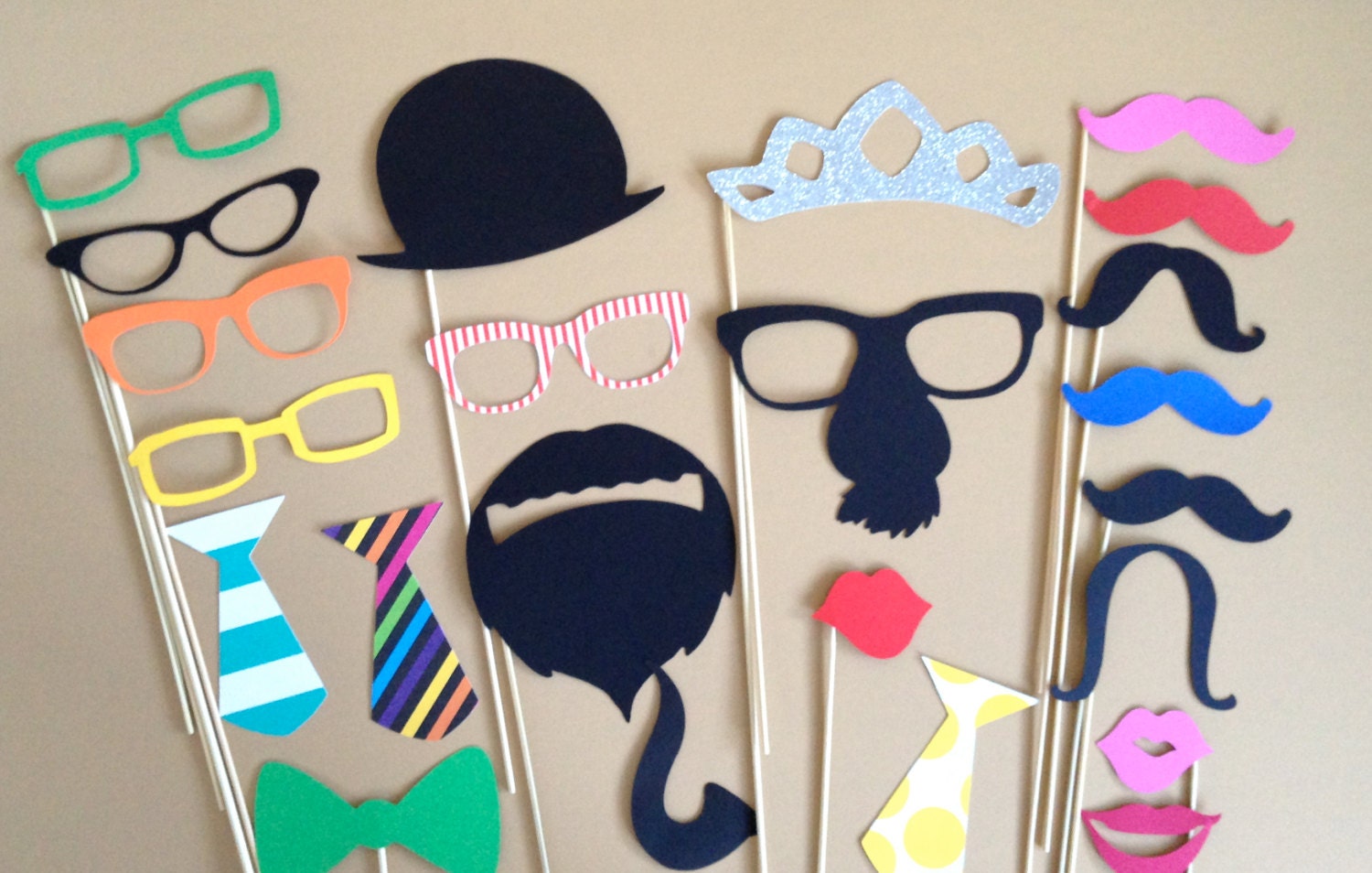 Hilarious PHOTO BOOTH PROPS Set Of 23 Party Pack Wedding Photo Booth Props Birthday Party Photo Props Party Decorations Supplies Mustache