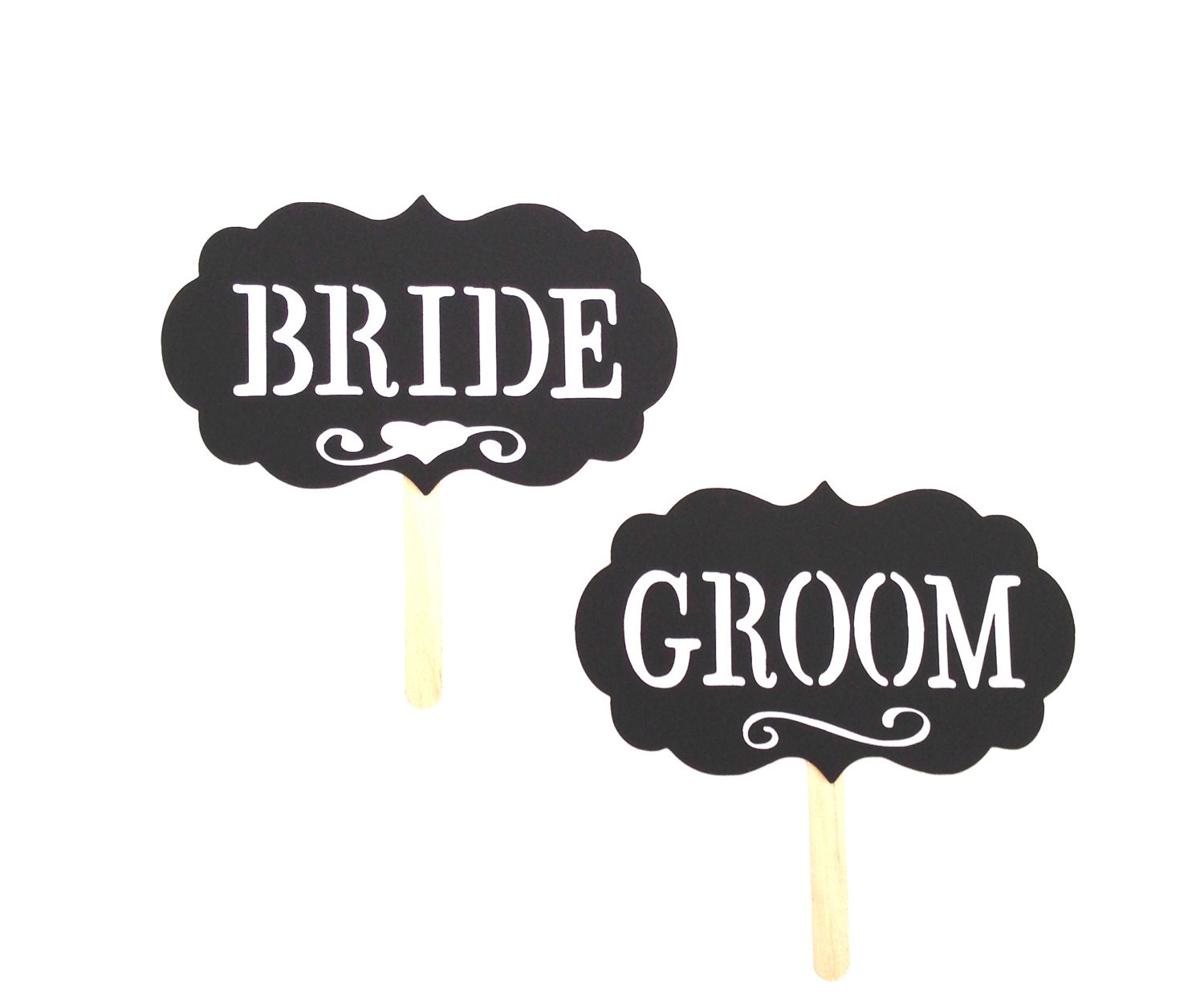 Bride and Groom Photo Booth Props Set of 2 Wedding Photo Props Wedding Day Props Photobooth Props Mrs and Mrs Bride and Groom Signs