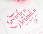 Delightful Script Wedding Invitation - Simple, Pink, Cute, Modern Wedding Invitation with Belly Band - Sample Set