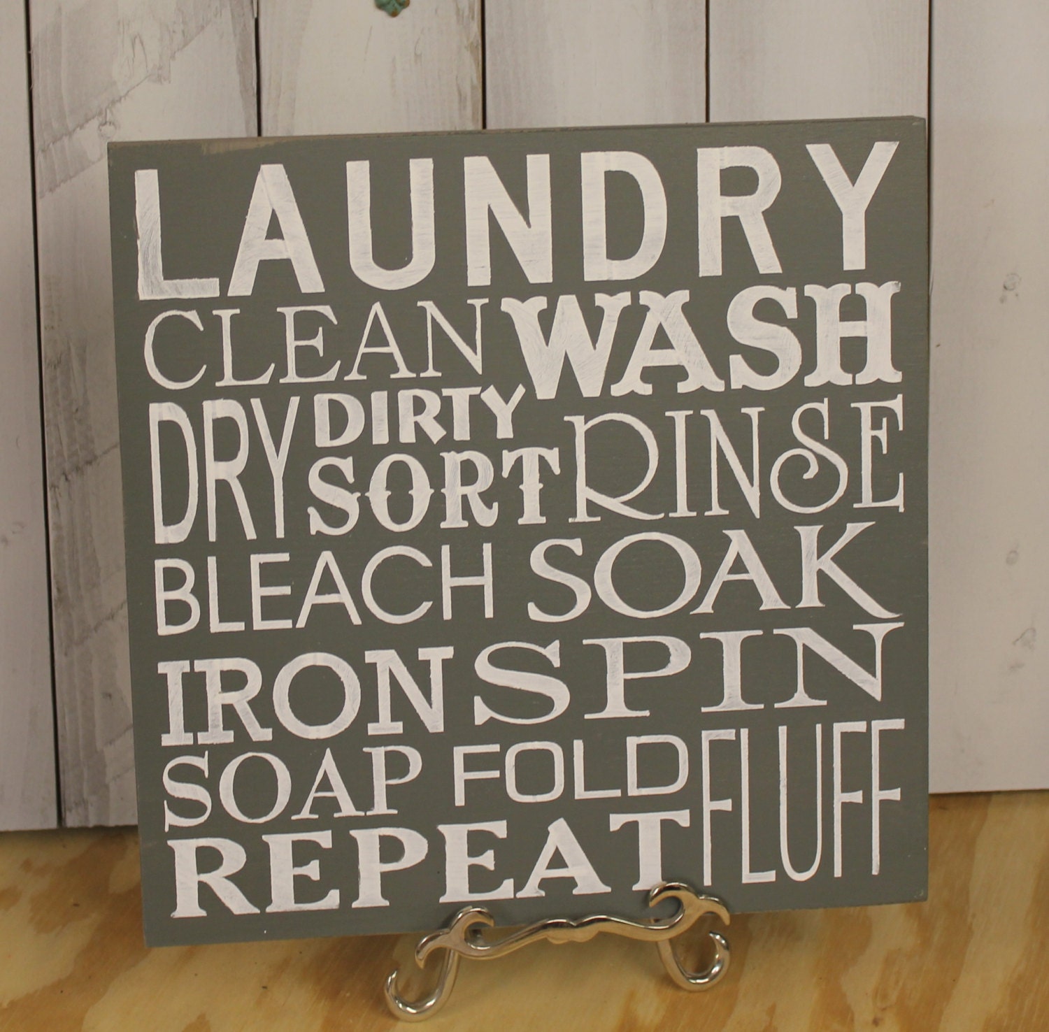 Laundry Subway Sign/Laundry Room Sign/Clean/Wash/Dry/Iron/Spin/Bleach/Gray/White