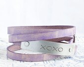 XOXO- Hugs and Kisses-  Adjustable Leather Wrap Bracelet