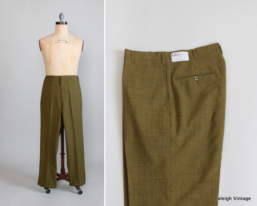 Vintage 1960s MENS Pants : 60s MOD Slacks NOS