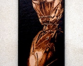 Iron Man art - woodburned home decoration