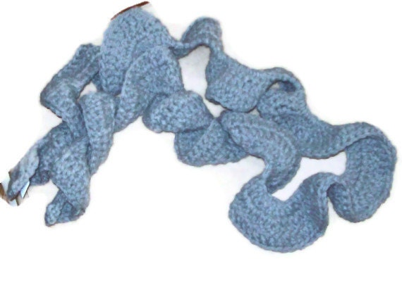 Grey Curlicue Bulky Scarf